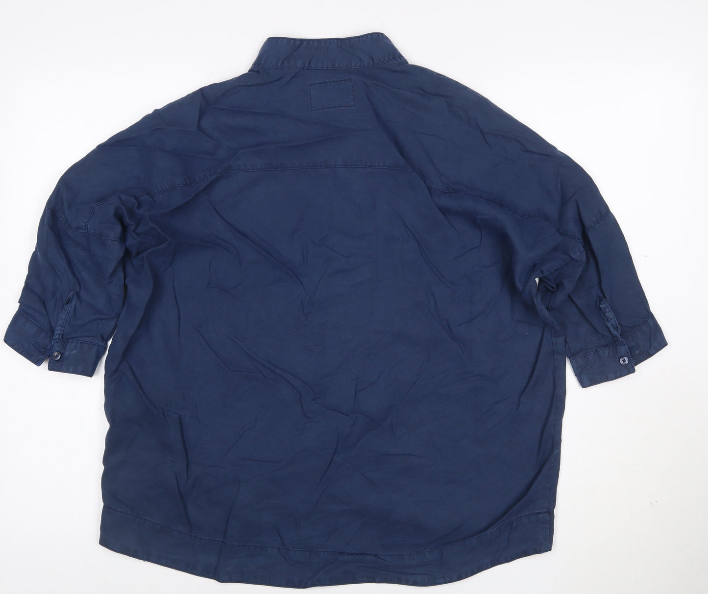 Waven Womens Blue XS Lightweight 3/4 Sleeve Button-Up Shirt