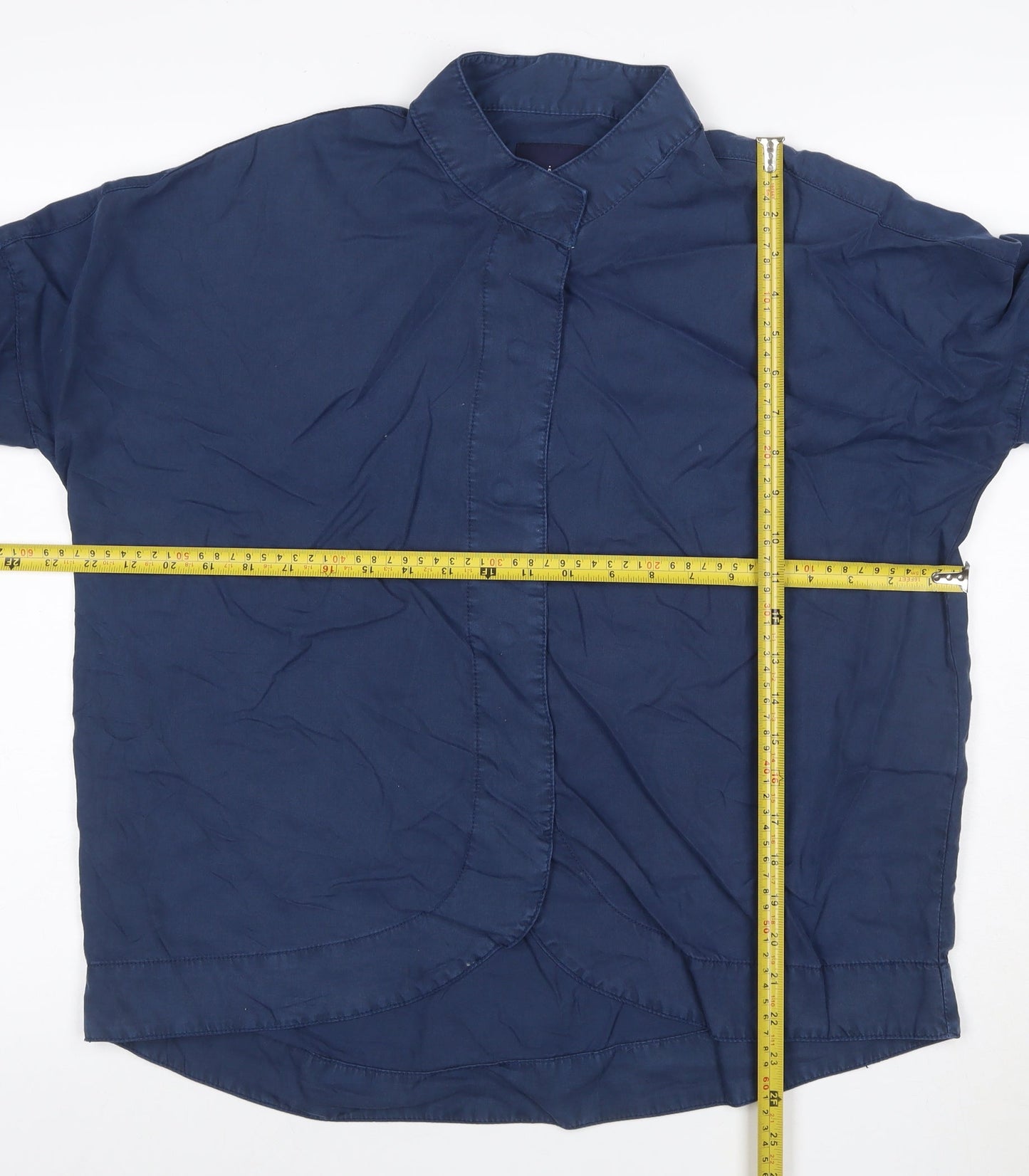 Waven Womens Blue XS Lightweight 3/4 Sleeve Button-Up Shirt