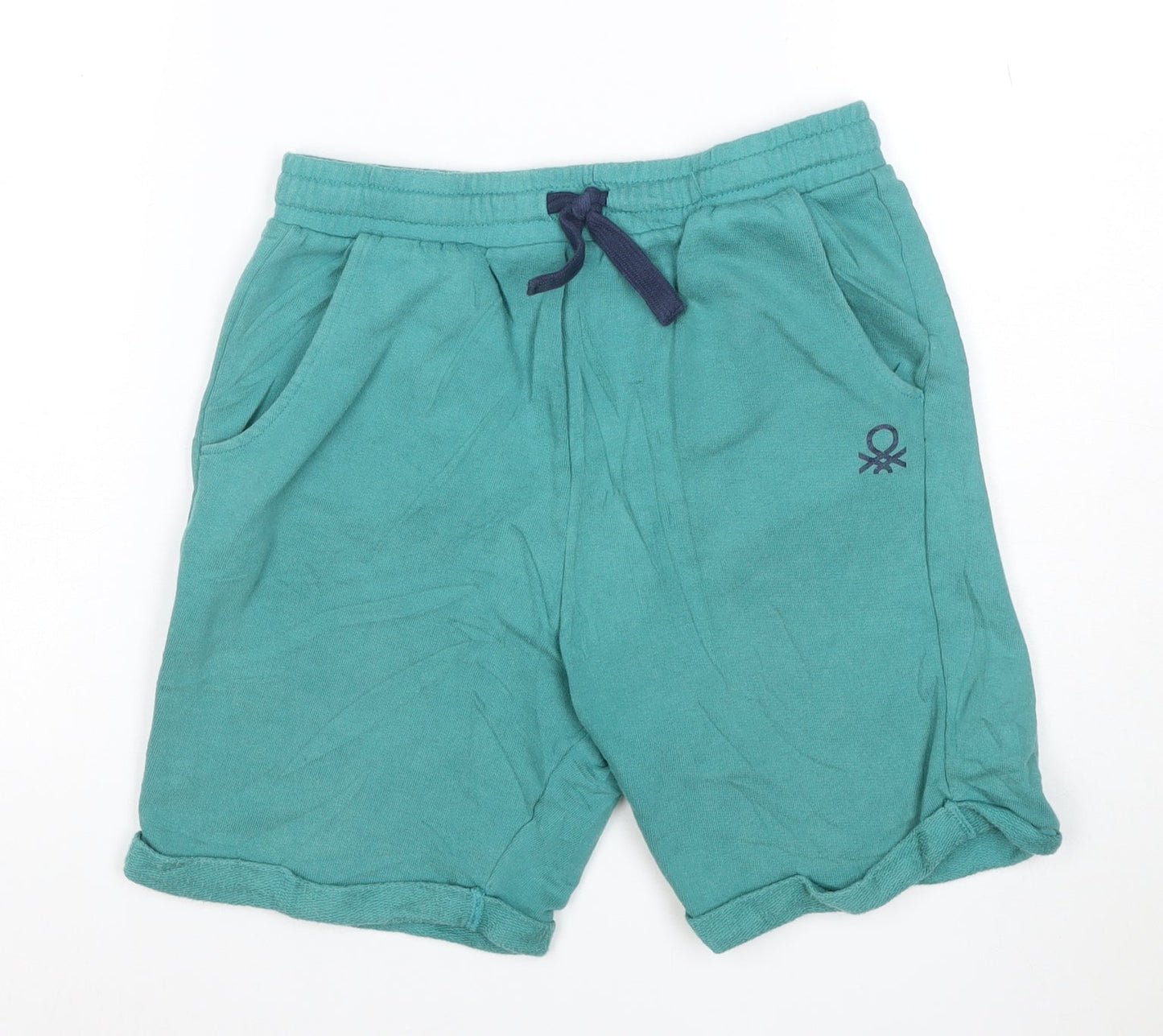 United Colors of Benetton Boys Green XL Sweat Shorts with Drawstring