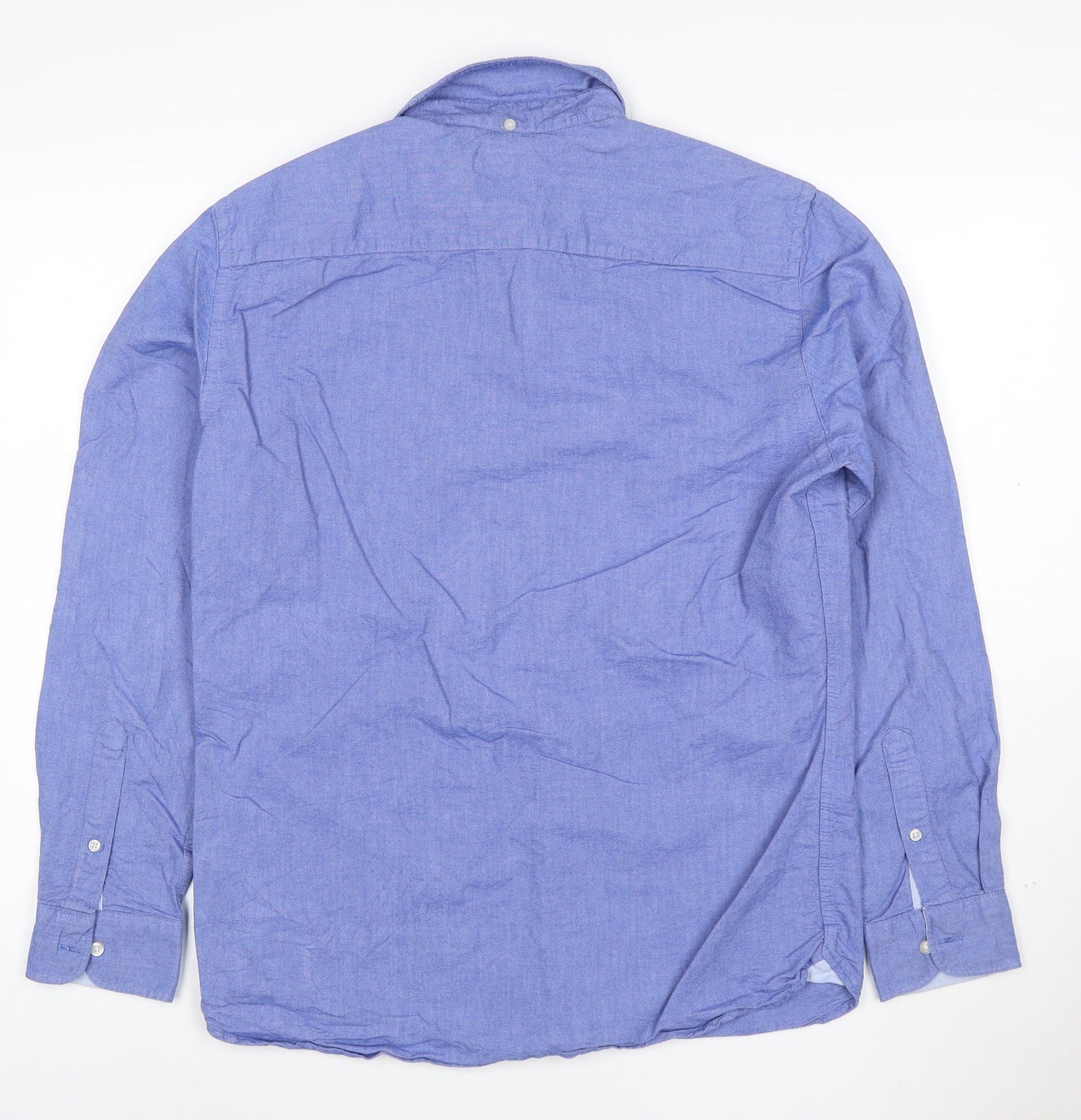 Next Men's Blue Oxford Button-Up Long Sleeve Cotton Shirt Size M