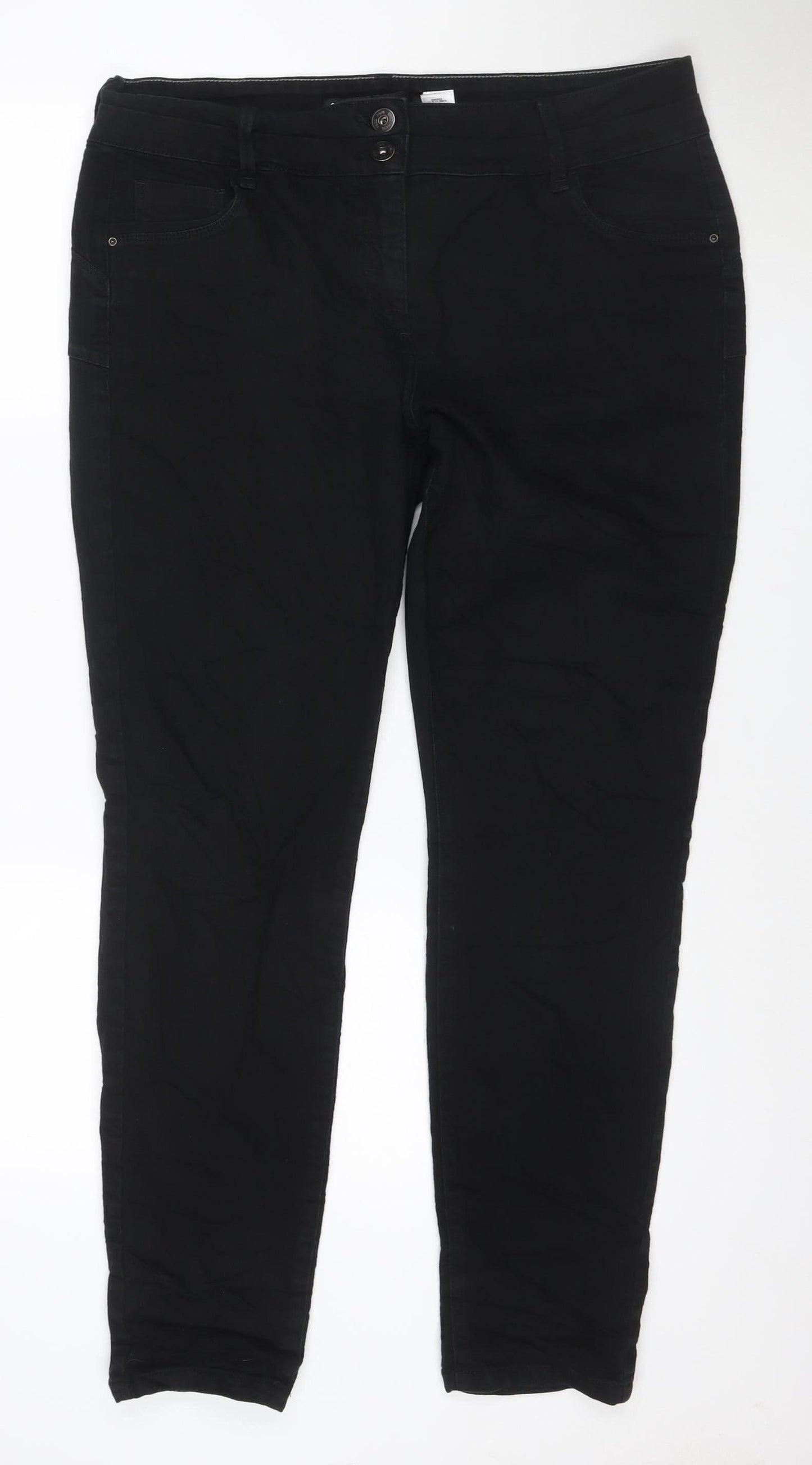 Next Women’s Black Straight Jeans Size 18 Long Cotton Blend