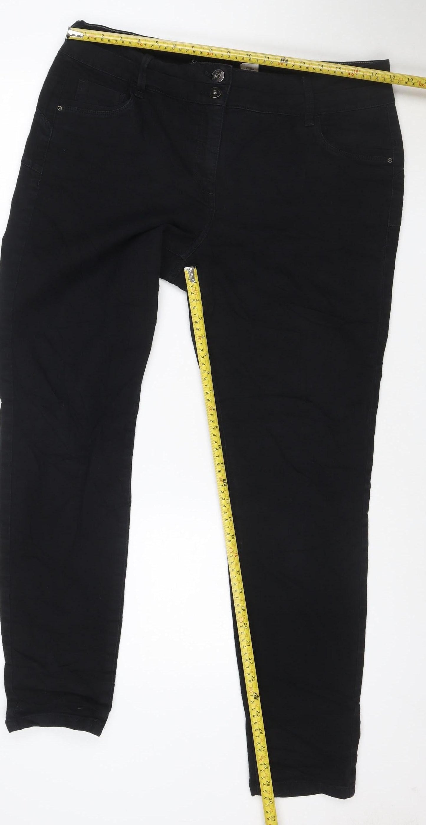 Next Women’s Black Straight Jeans Size 18 Long Cotton Blend