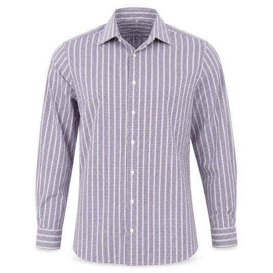 Marks & Spencer Collezione Men's Purple Checked Long Sleeve Shirt Size L
