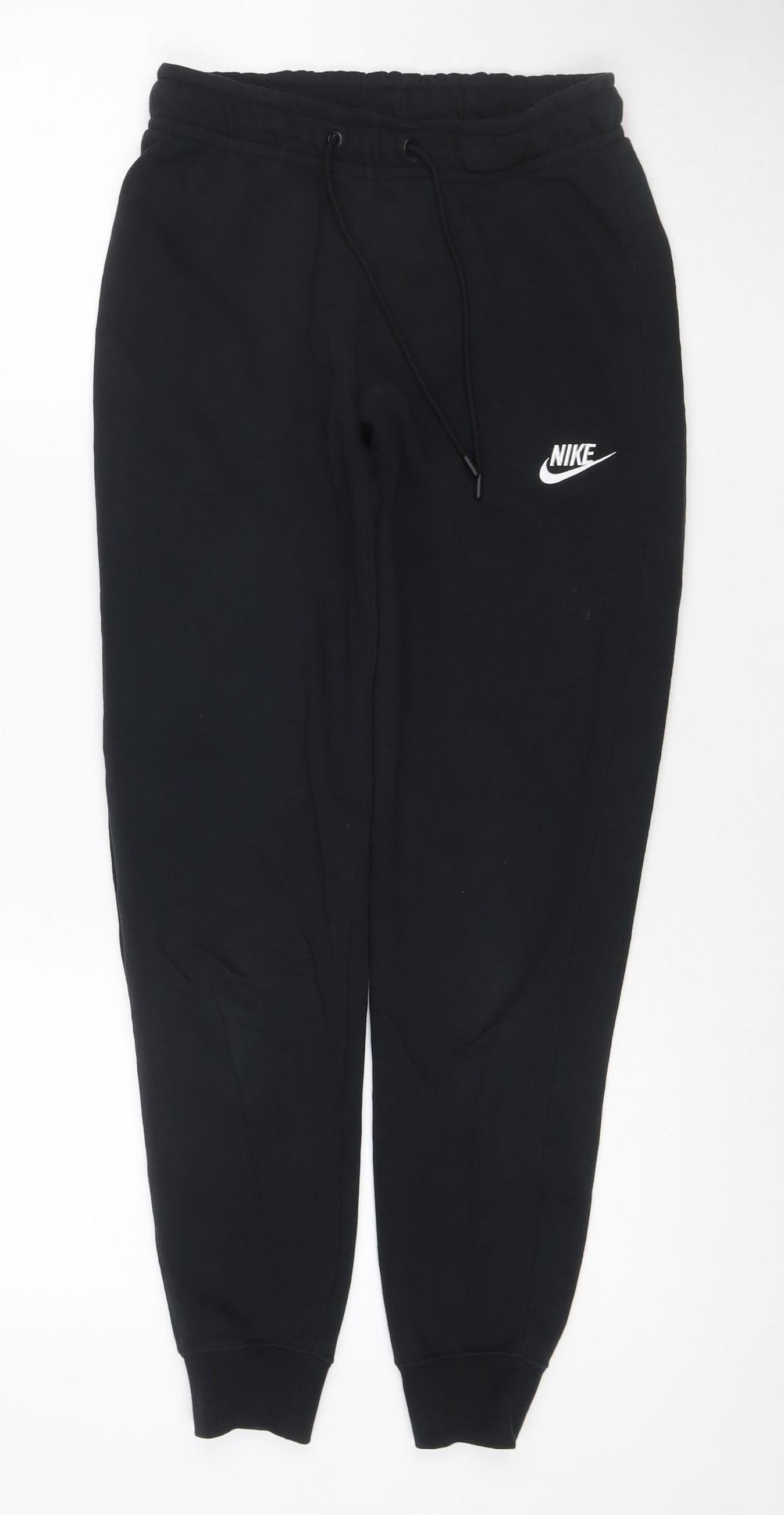 Nike Womens Black XS Jogger Sweatpants Cotton Blend Fleece Tapered Fit