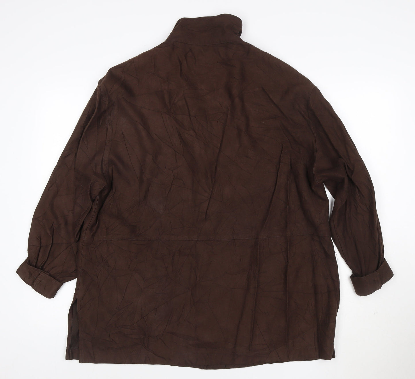 Borkerex Womens Brown Size 20 Button-Up Long Sleeve Shirt