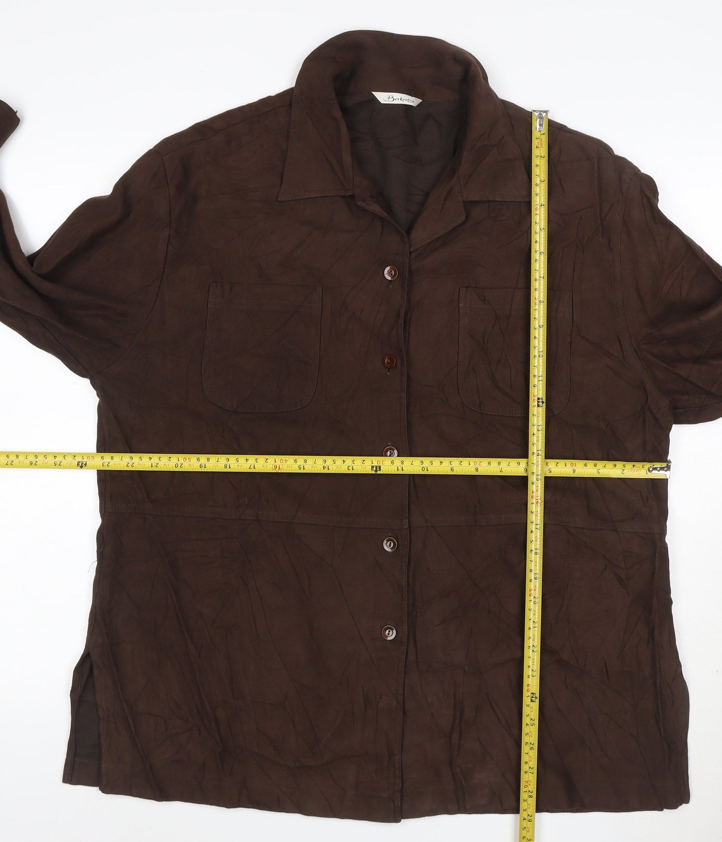 Borkerex Womens Brown Size 20 Button-Up Long Sleeve Shirt