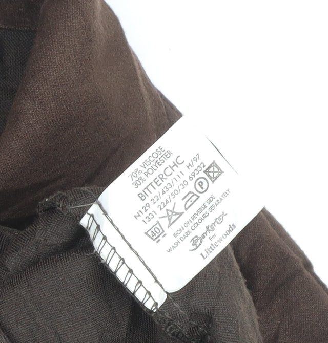 Borkerex Womens Brown Size 20 Button-Up Long Sleeve Shirt
