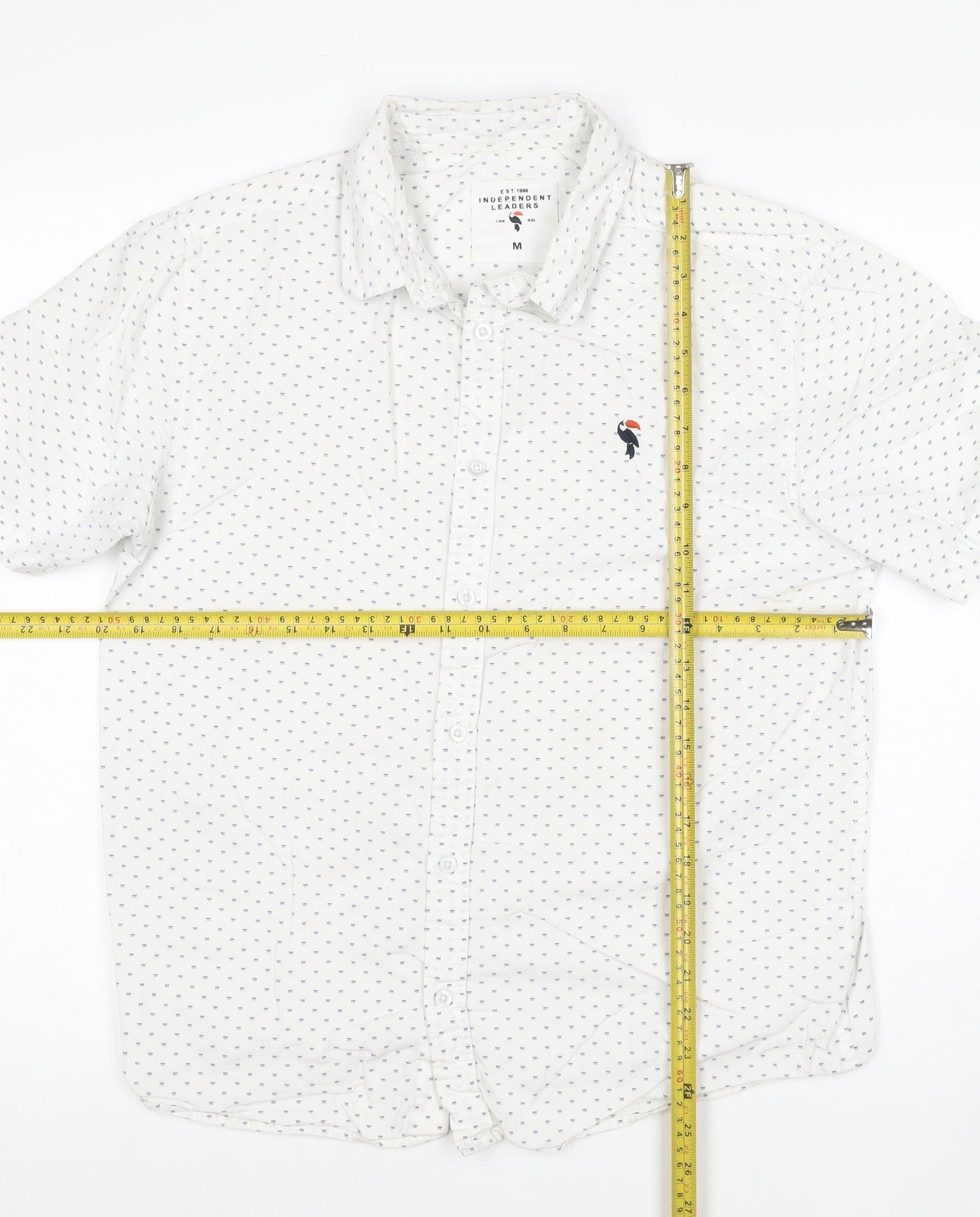 Independent Leaders Men's White M Short Sleeve Cotton Button-Up Shirt