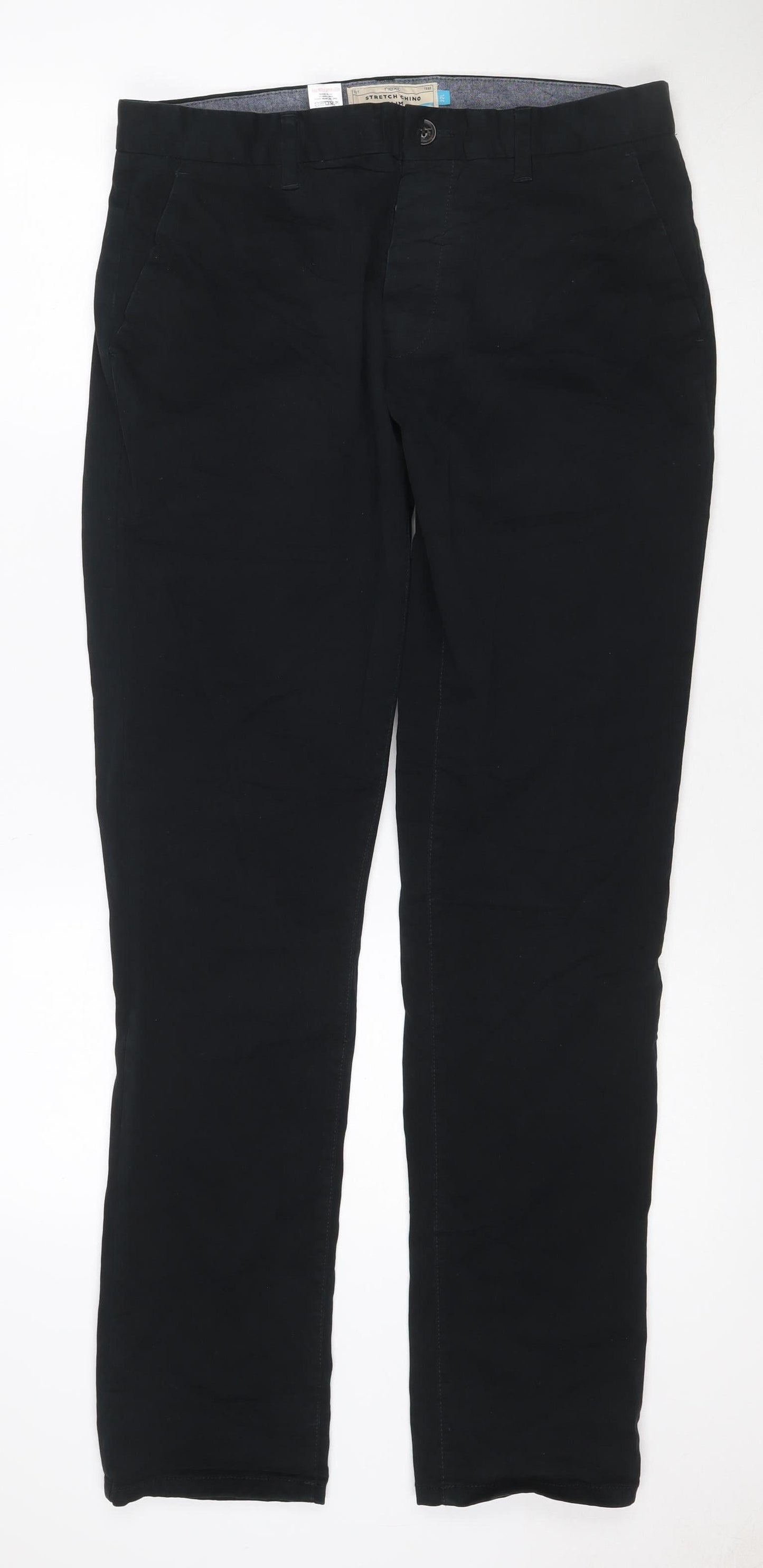 Next Men's Black Slim Fit Chino Trousers Size 32 Regular