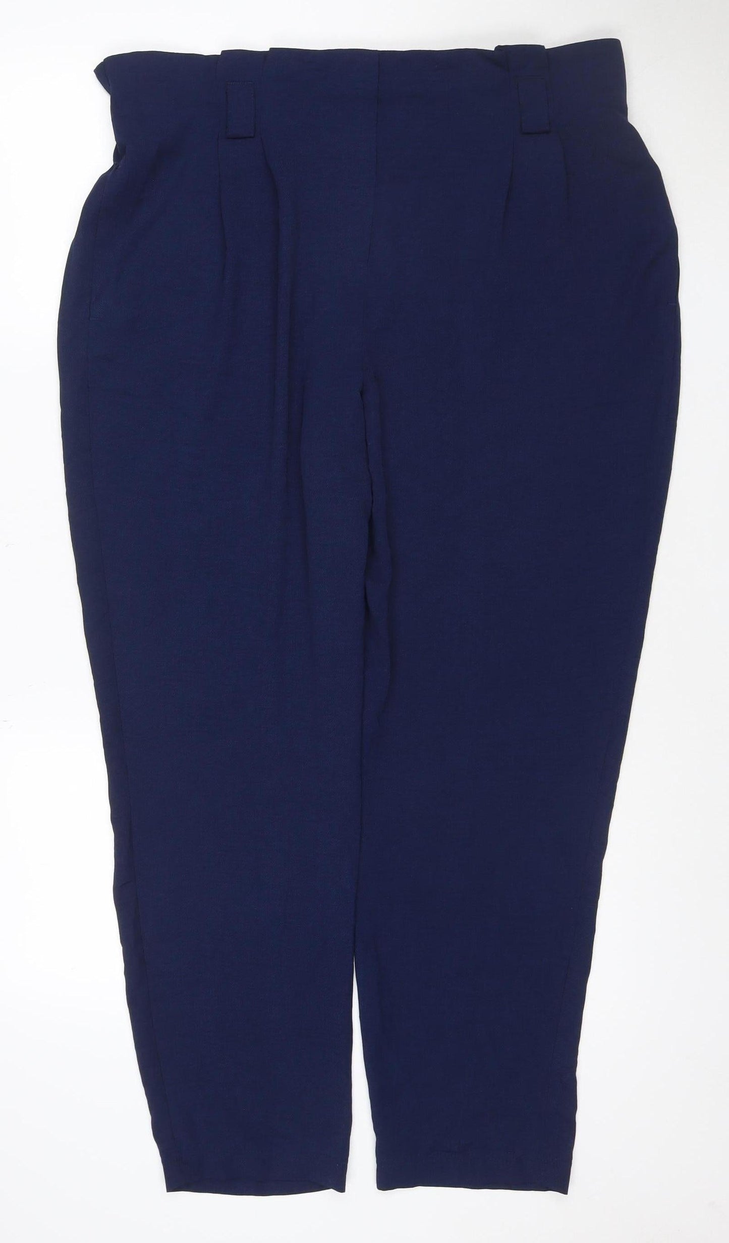 Dorothy Perkins Women's Blue Relaxed Viscose Trousers UK 16