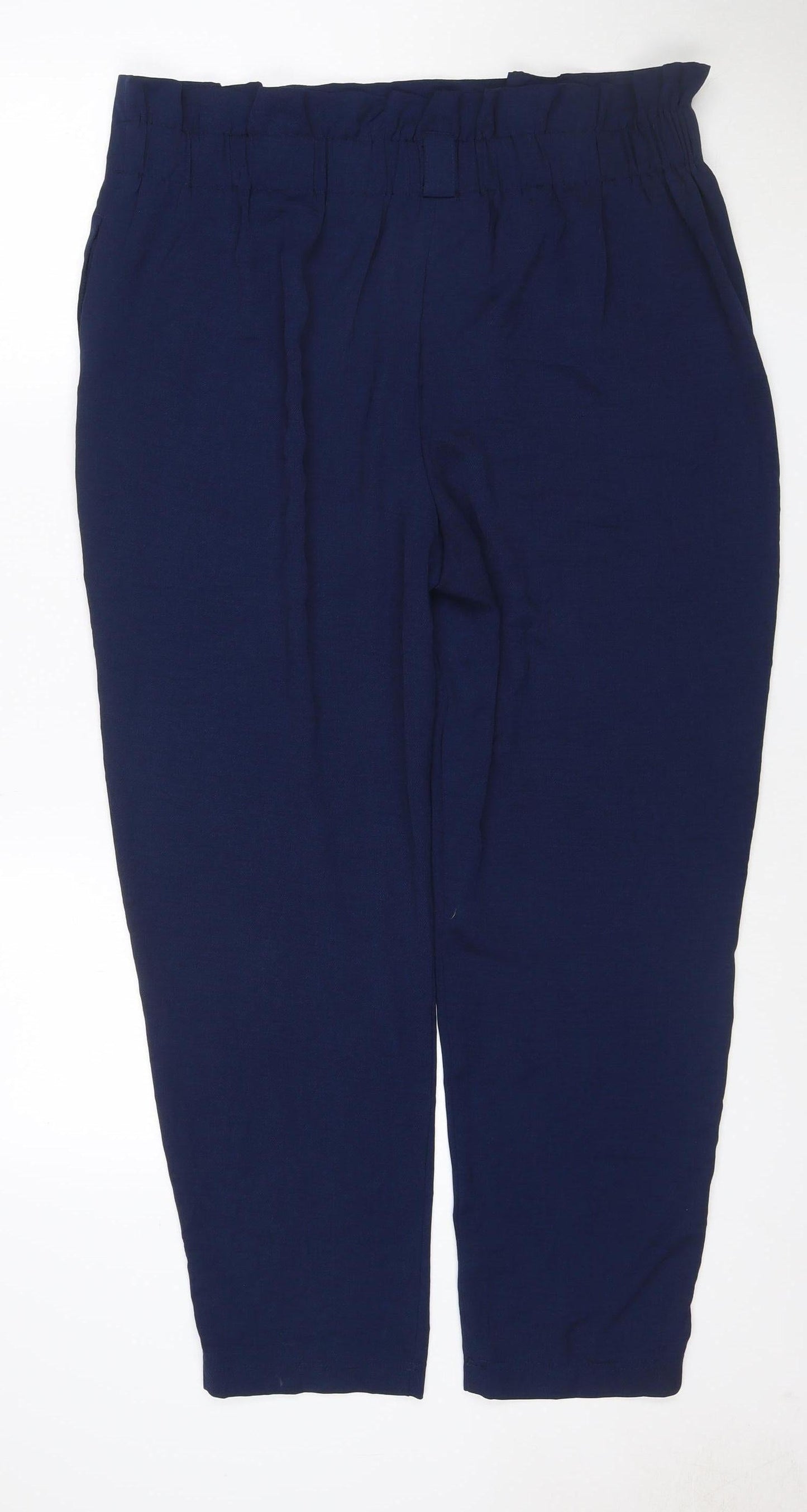 Dorothy Perkins Women's Blue Relaxed Viscose Trousers UK 16