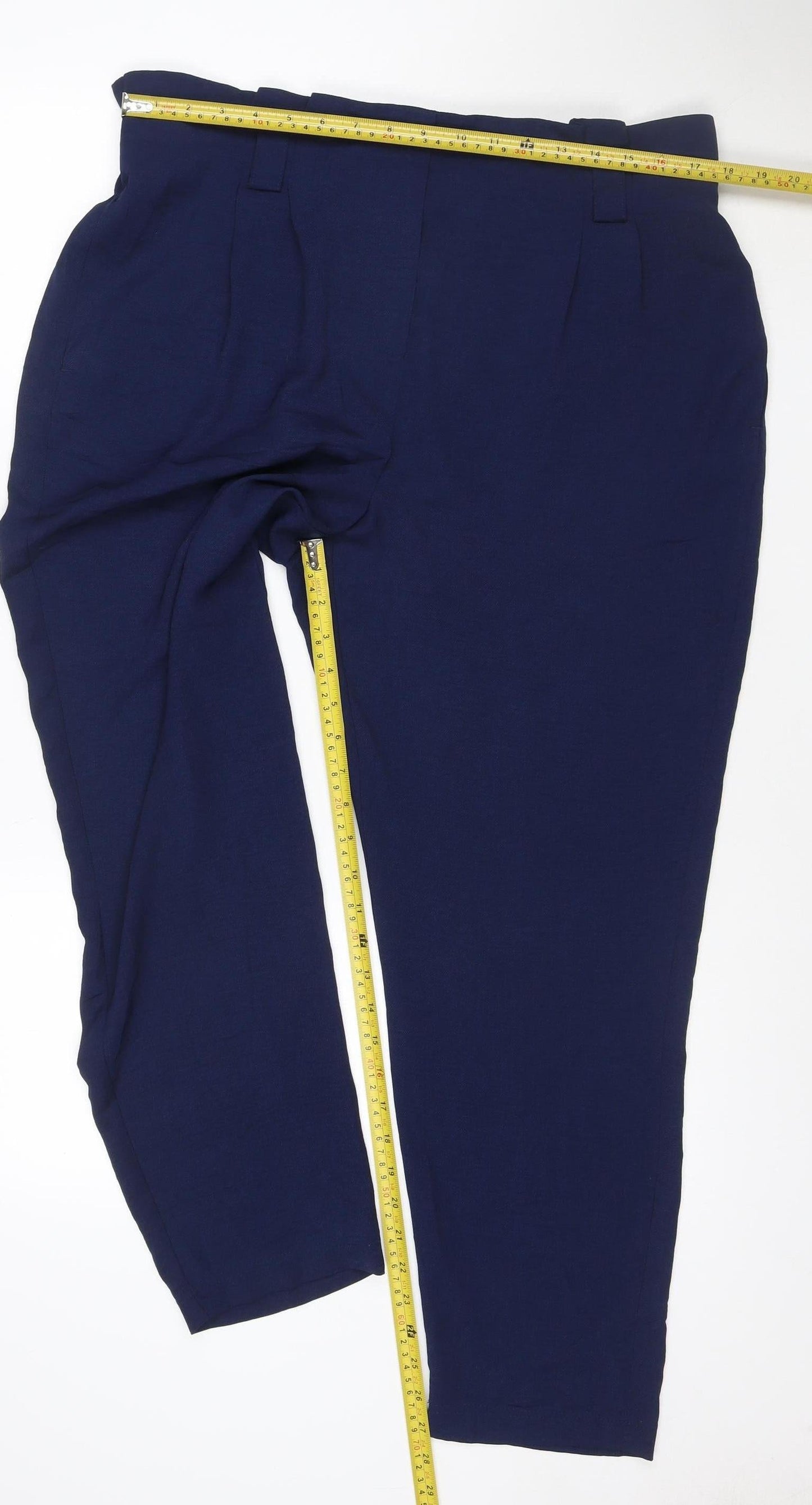 Dorothy Perkins Women's Blue Relaxed Viscose Trousers UK 16