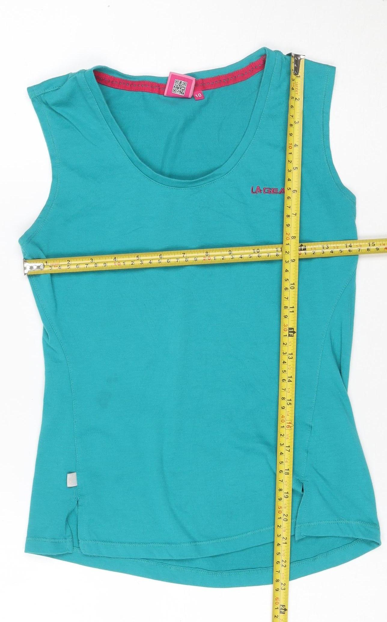 LA Gear Women's Blue Sleeveless Cotton Blend Tank Top Size 10