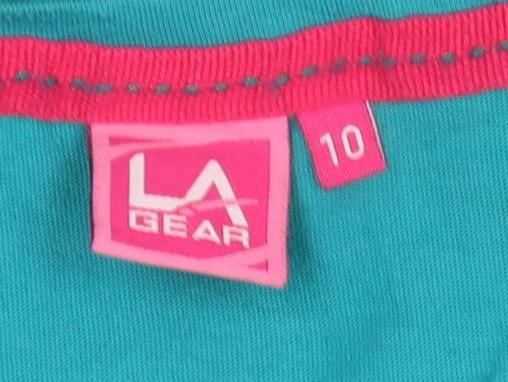 LA Gear Women's Blue Sleeveless Cotton Blend Tank Top Size 10