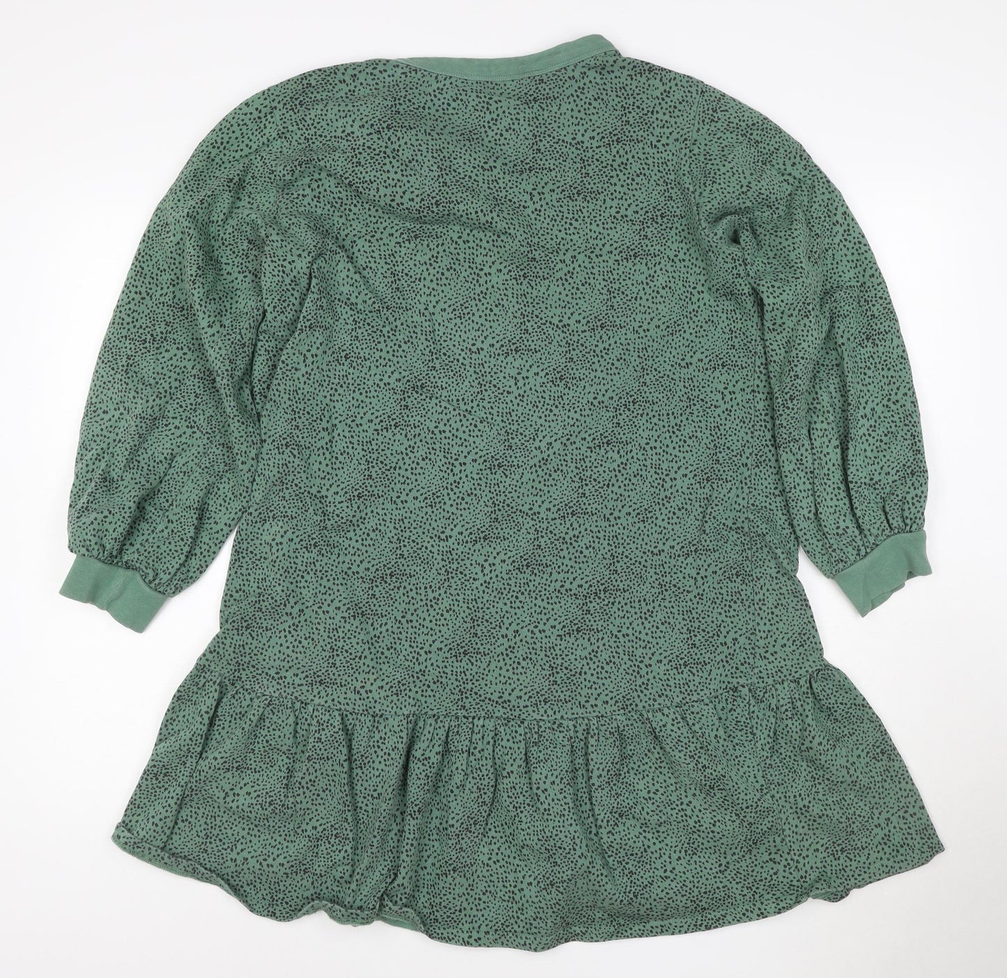 ANYDAY John Lewis Green Animal Print Shift Dress M Women