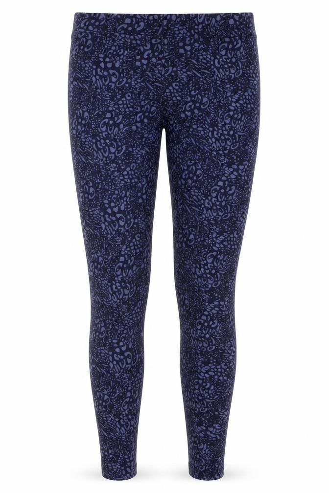 Marks & Spencer Women Blue Animal Print Cotton Leggings Size 10