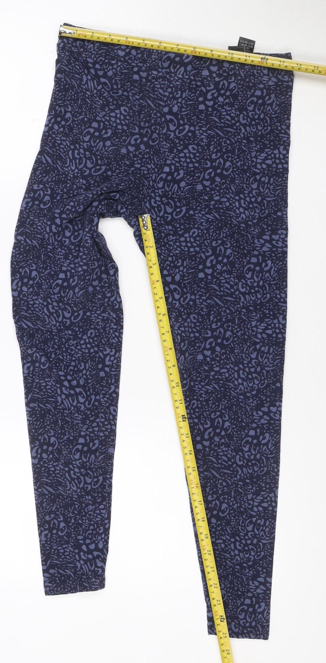 Marks and Spencer Women Blue Animal Print Cotton Leggings Size 10