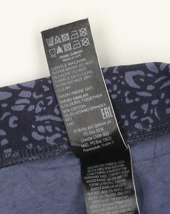 Marks and Spencer Women Blue Animal Print Cotton Leggings Size 10