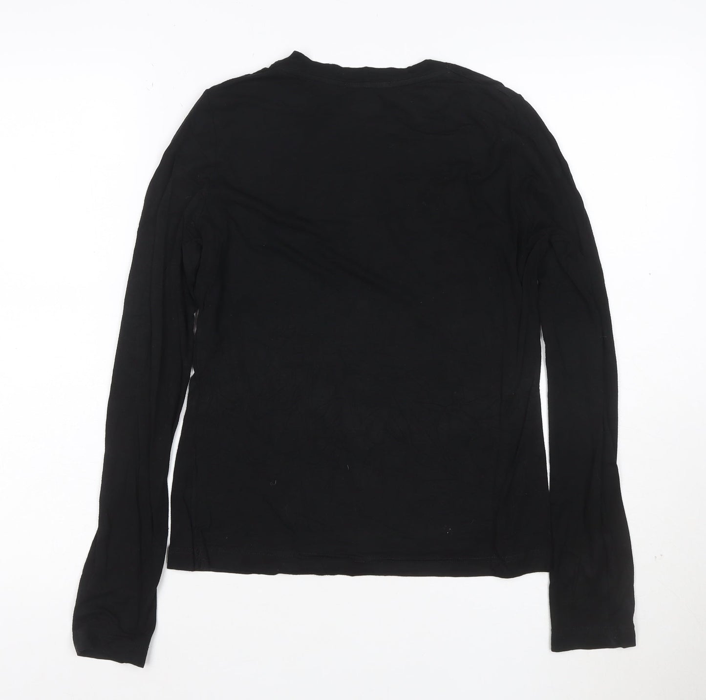 Whistles Women's Black Long Sleeve Viscose Stretch Top Size 10