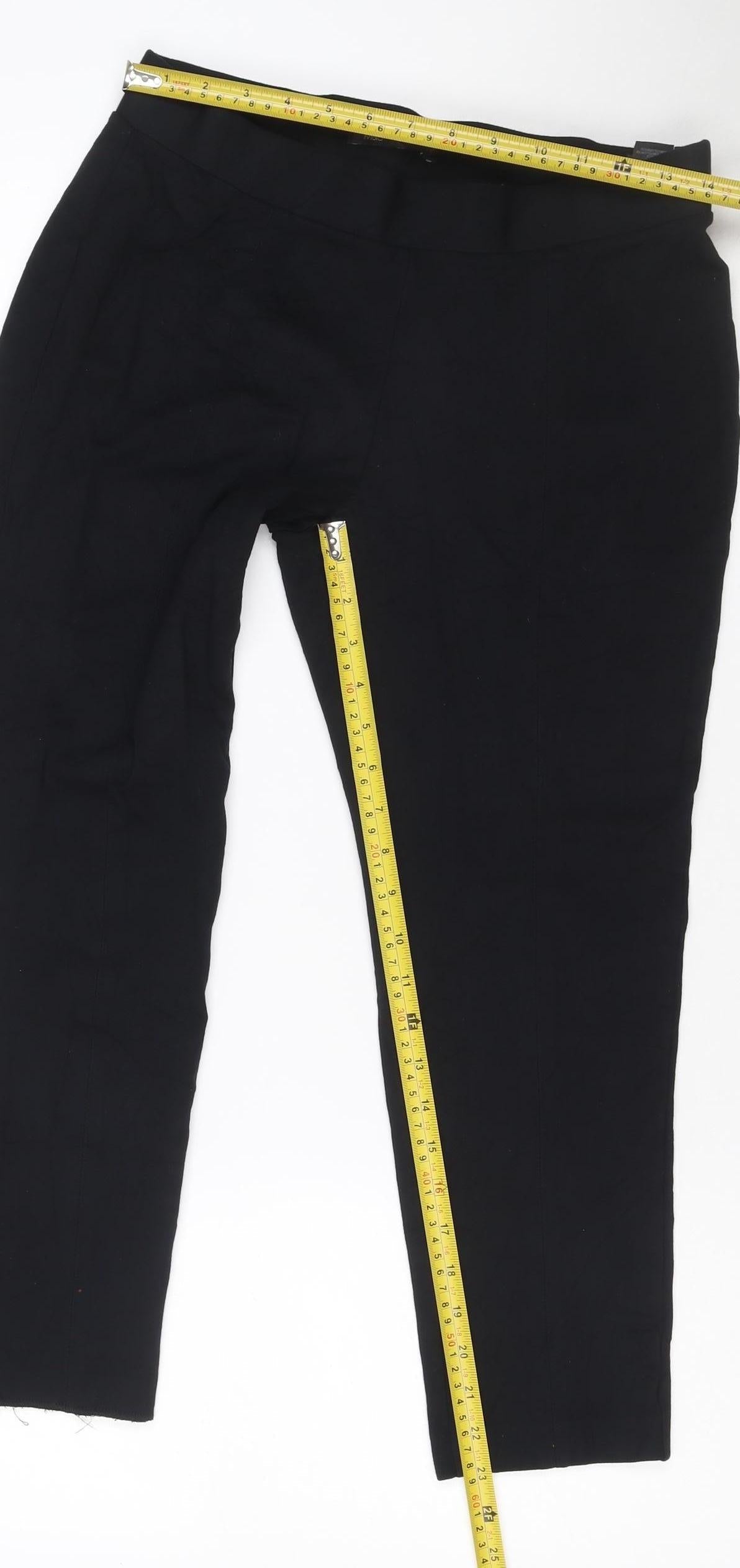 Marks and Spencer Women Black Size 14 Short Straight Trousers