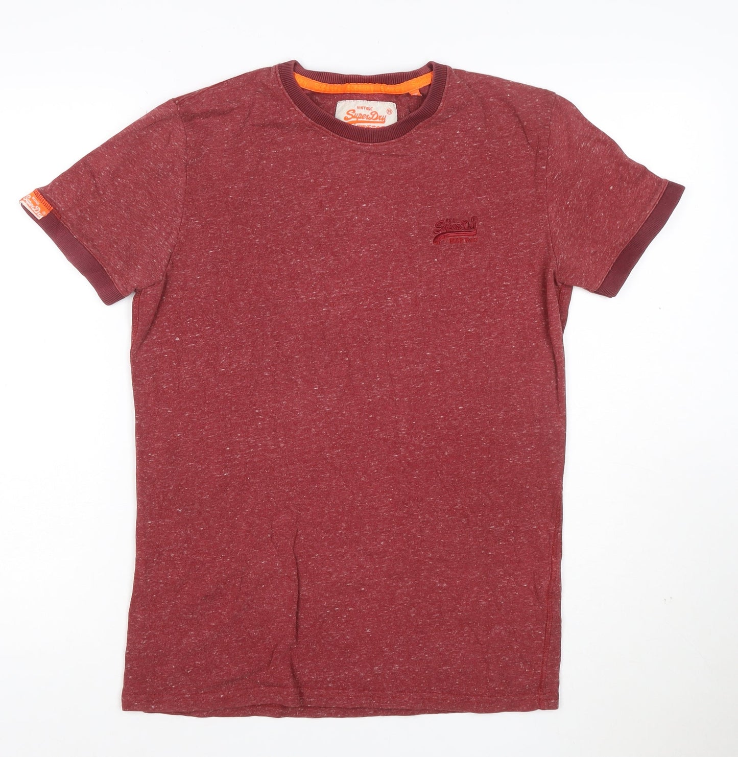 Superdry Men's Red Short Sleeve Crew Neck Cotton Blend T-Shirt Size S
