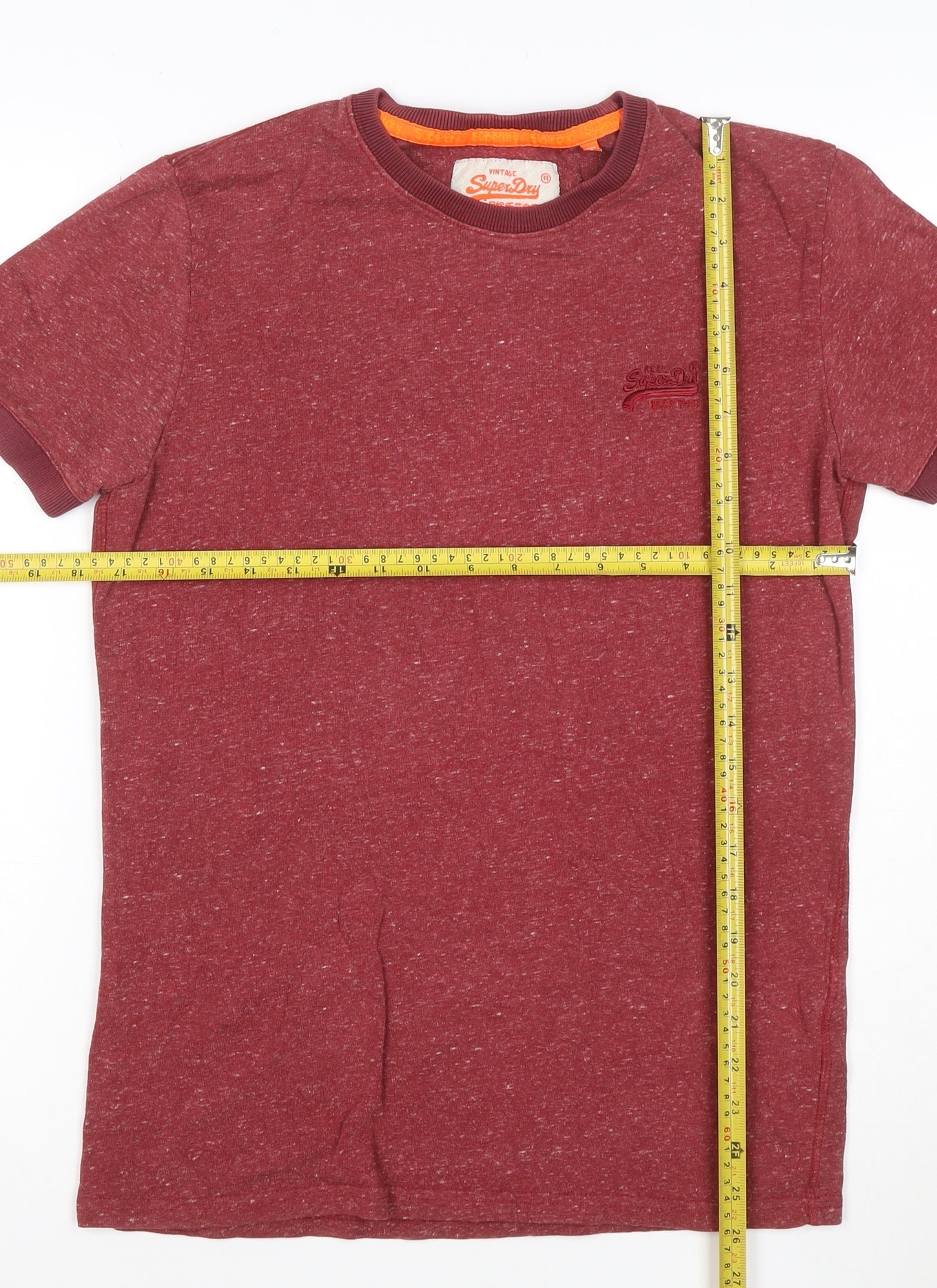 Superdry Men's Red Short Sleeve Crew Neck Cotton Blend T-Shirt Size S