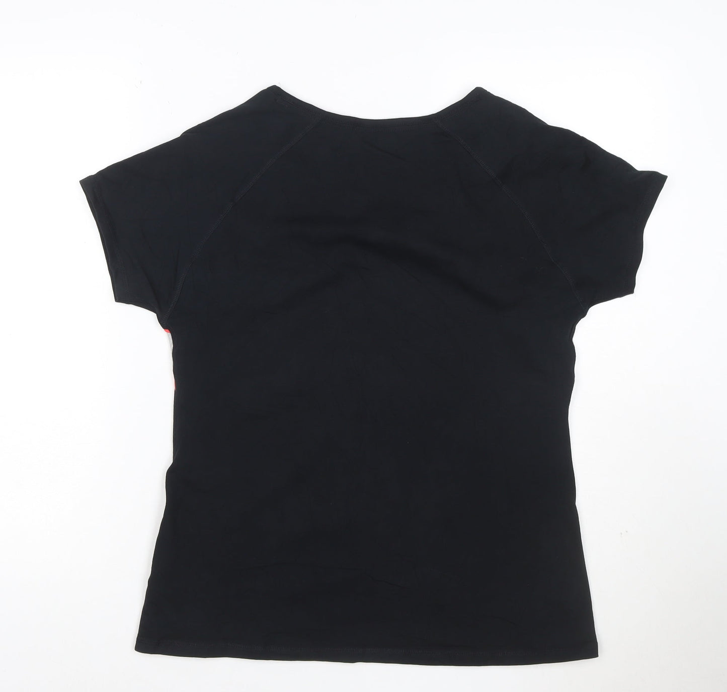 Marks and Spencer Women's Black Colourblock Active T-Shirt Size 14
