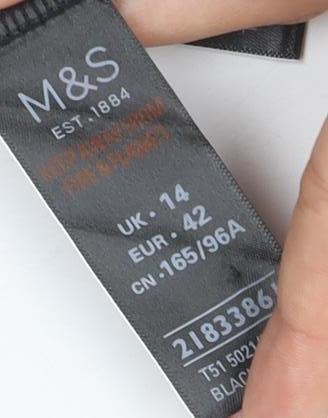 Marks and Spencer Women's Black Colourblock Active T-Shirt Size 14