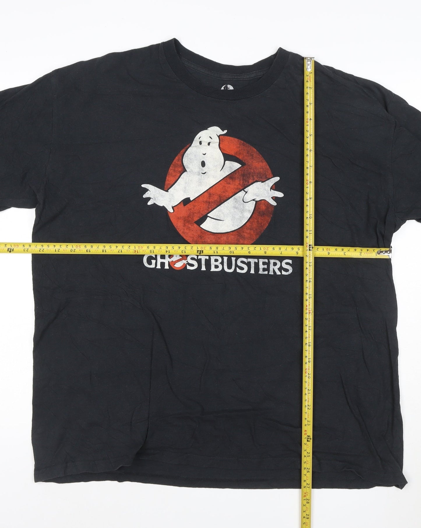 Ghostbusters Men's Black XL Cotton Short Sleeve Polo Tee