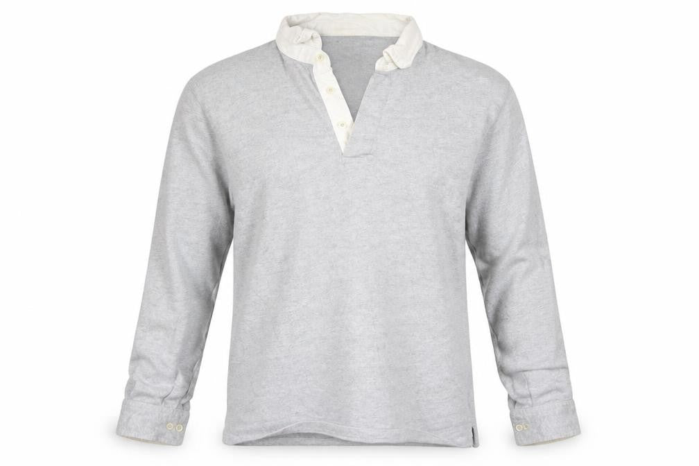 Zara Men’s Grey Long Sleeve Cotton Polo Shirt Size S