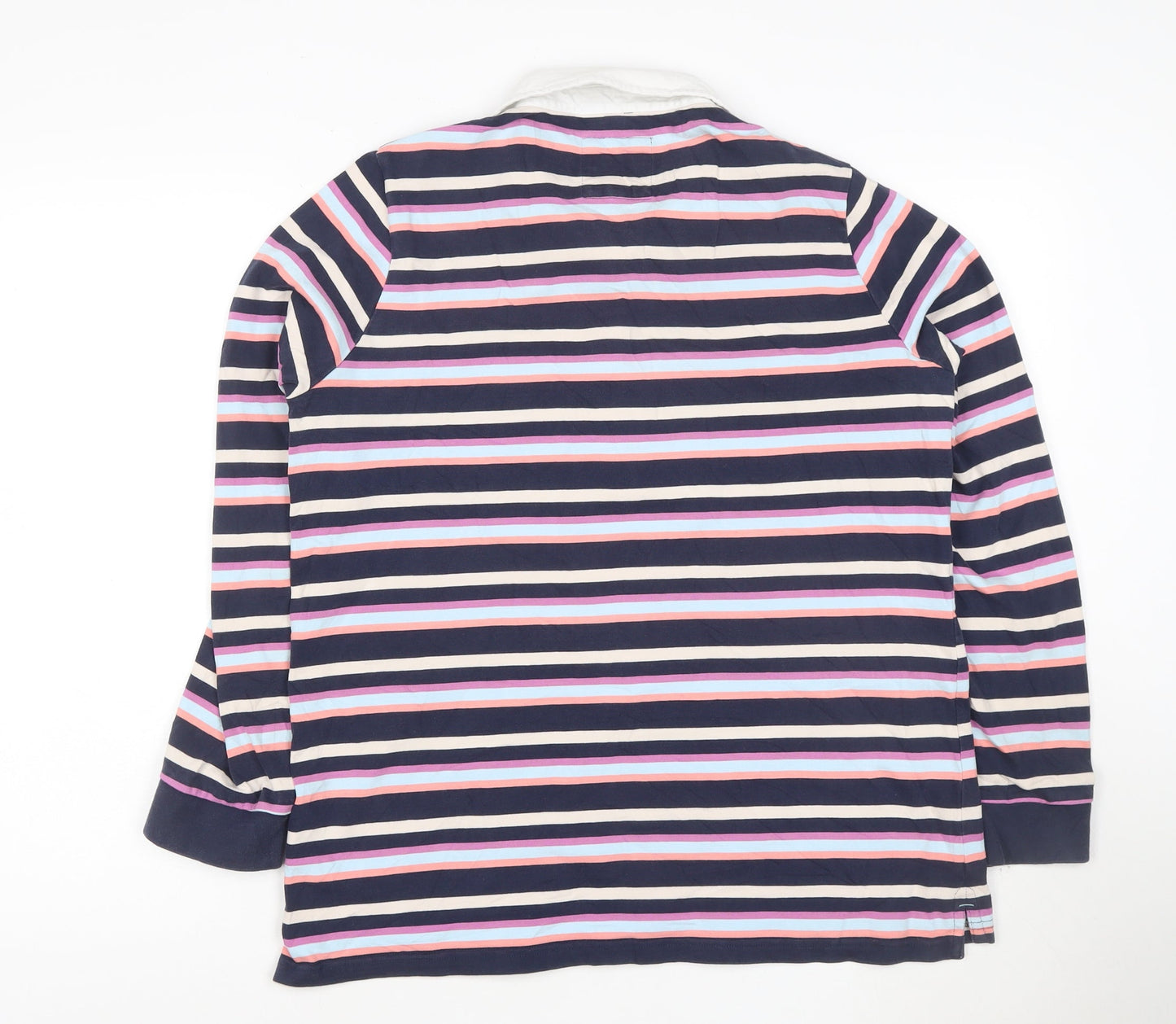 Crew Clothing Company Women's Multicoloured Striped Cotton Polo Top Size 18