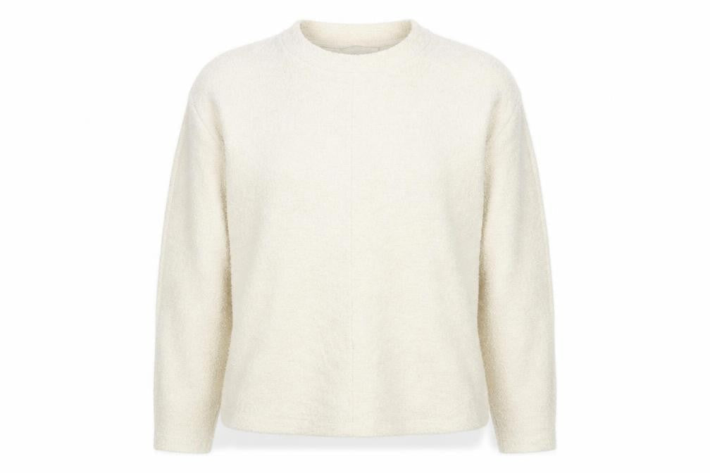 Marks & Spencer Women Beige XS Pullover Sweatshirt Crew Neck Fleece