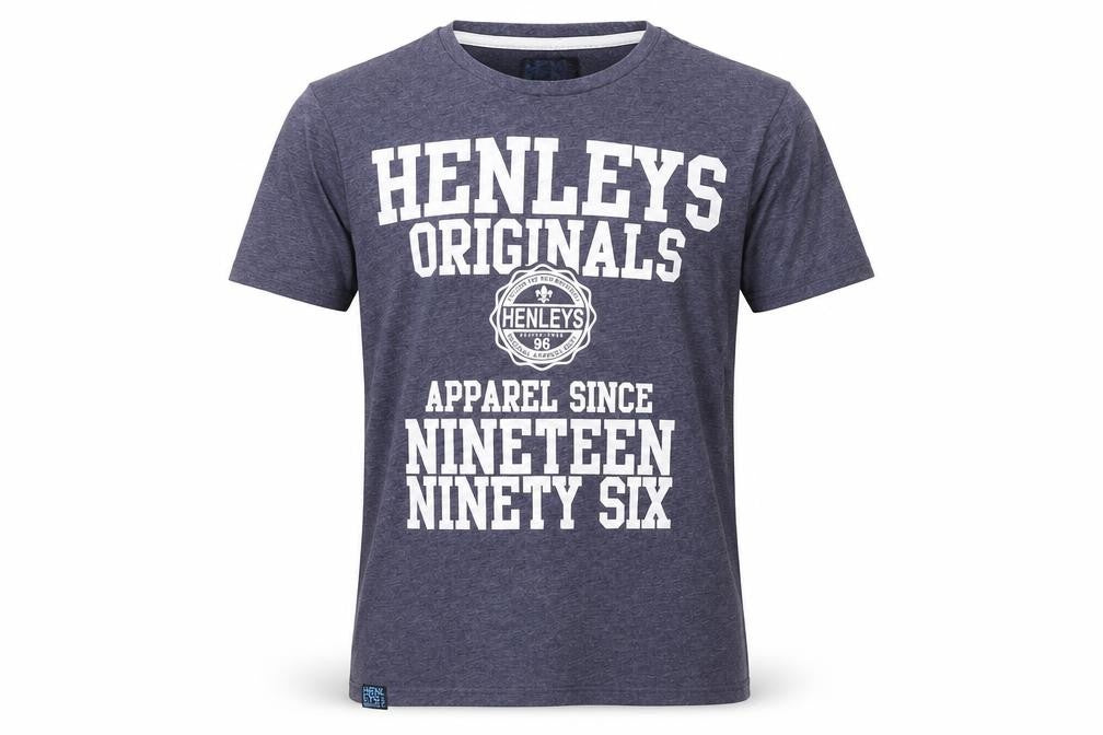 Henleys Originals Men's Blue Graphic Print T-Shirt Size M