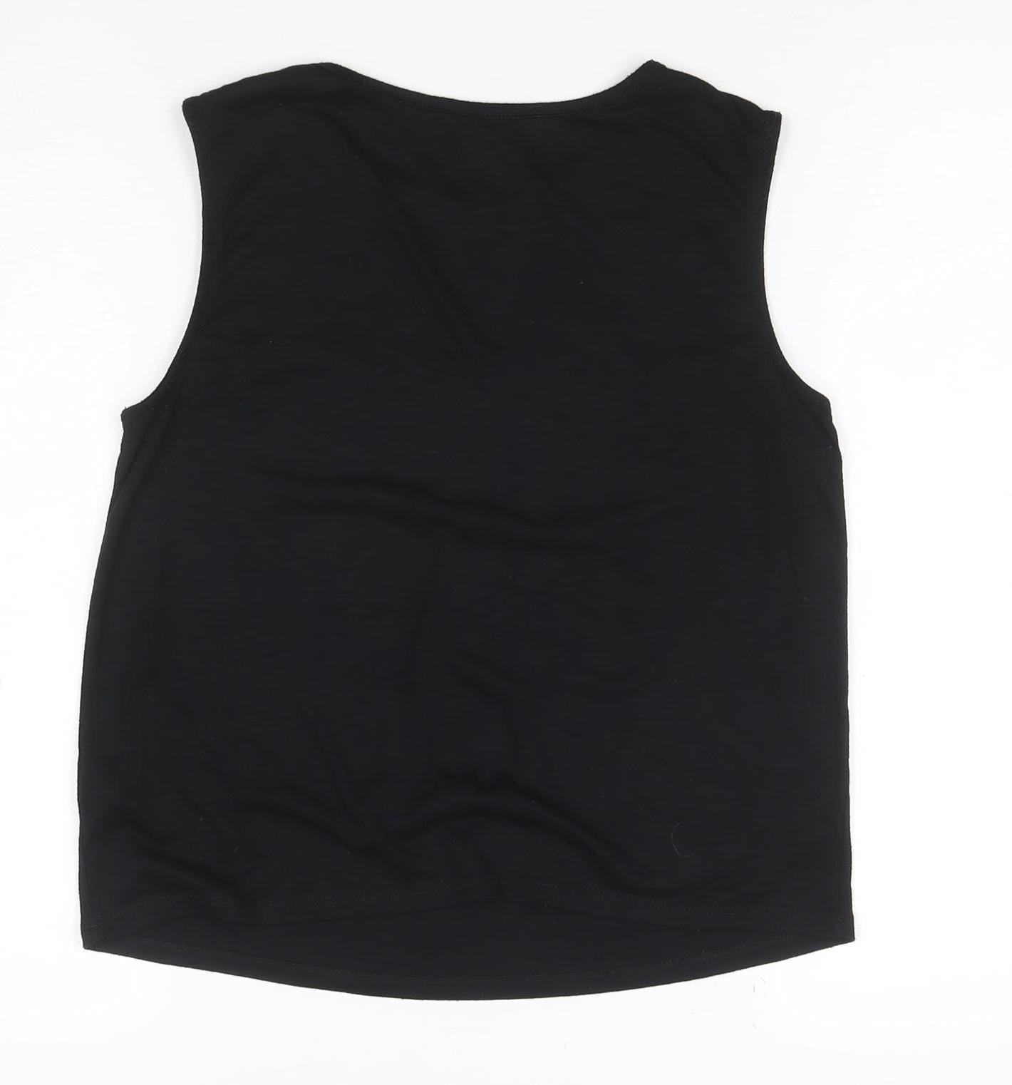 Red Herring Women’s Black Lace Panel Sleeveless Tank Top Size 12