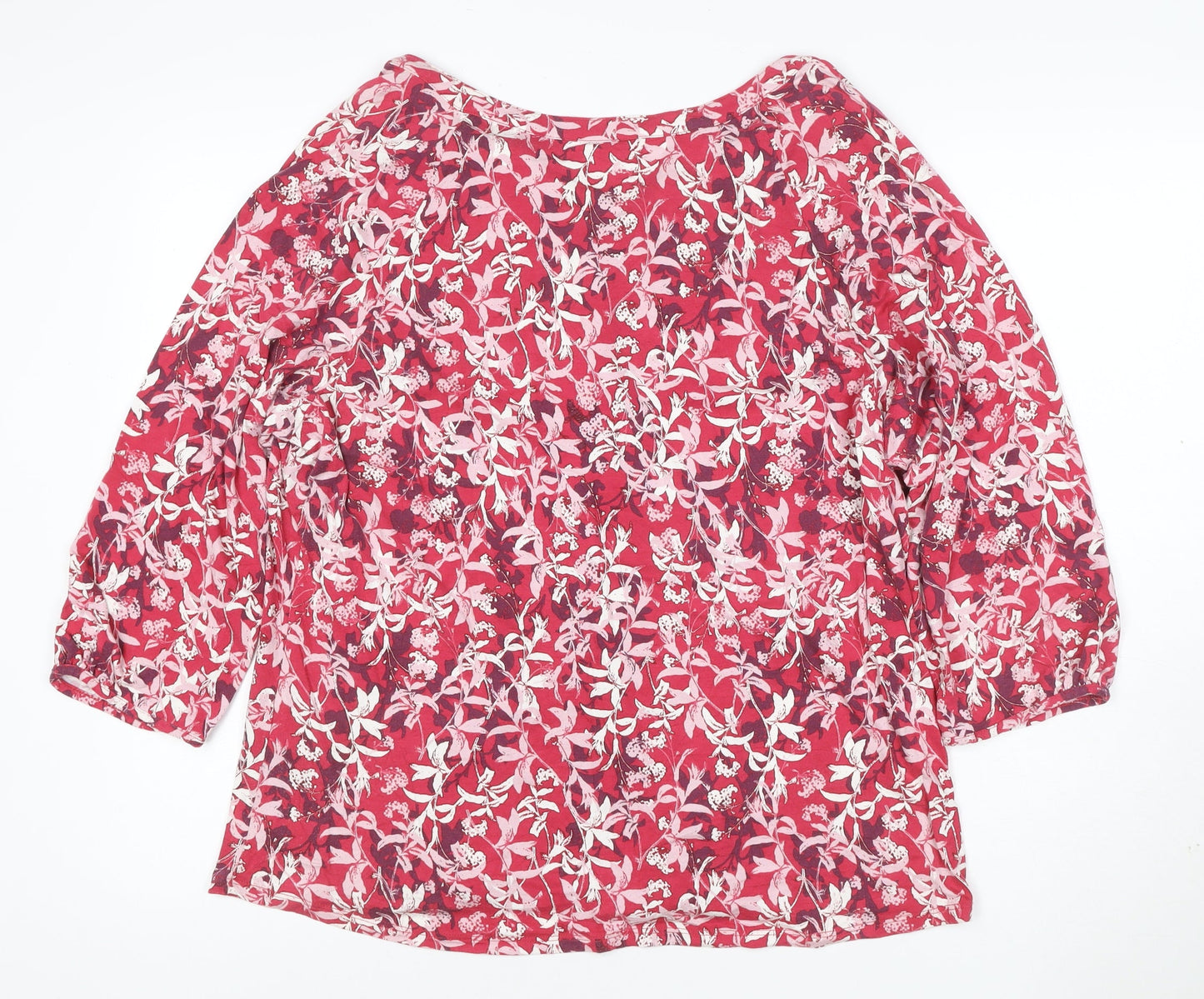 Marks and Spencer Per Una Red Floral Cotton Blouse Women’s Size 20