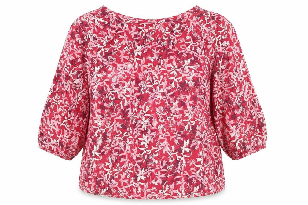 Marks & Spencer Per Una Red Floral Cotton Blouse Women’s Size 20