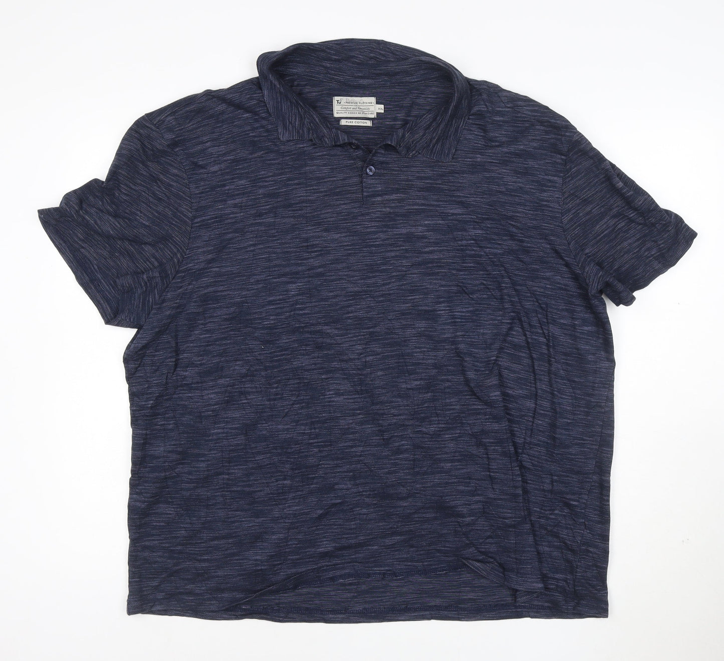 Tu Mens Navy Blue XXL Cotton Short Sleeve Polo Shirt
