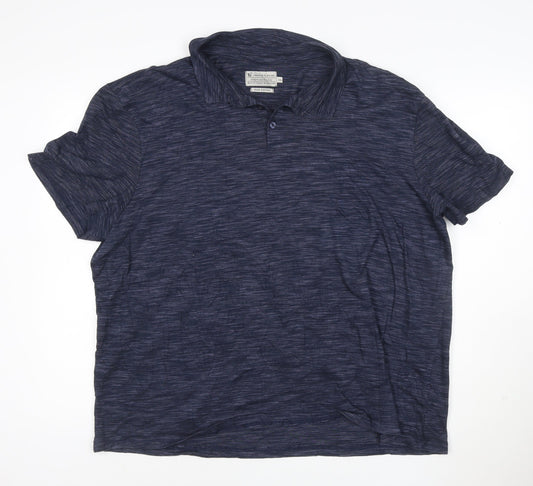 Tu Mens Navy Blue XXL Cotton Short Sleeve Polo Shirt