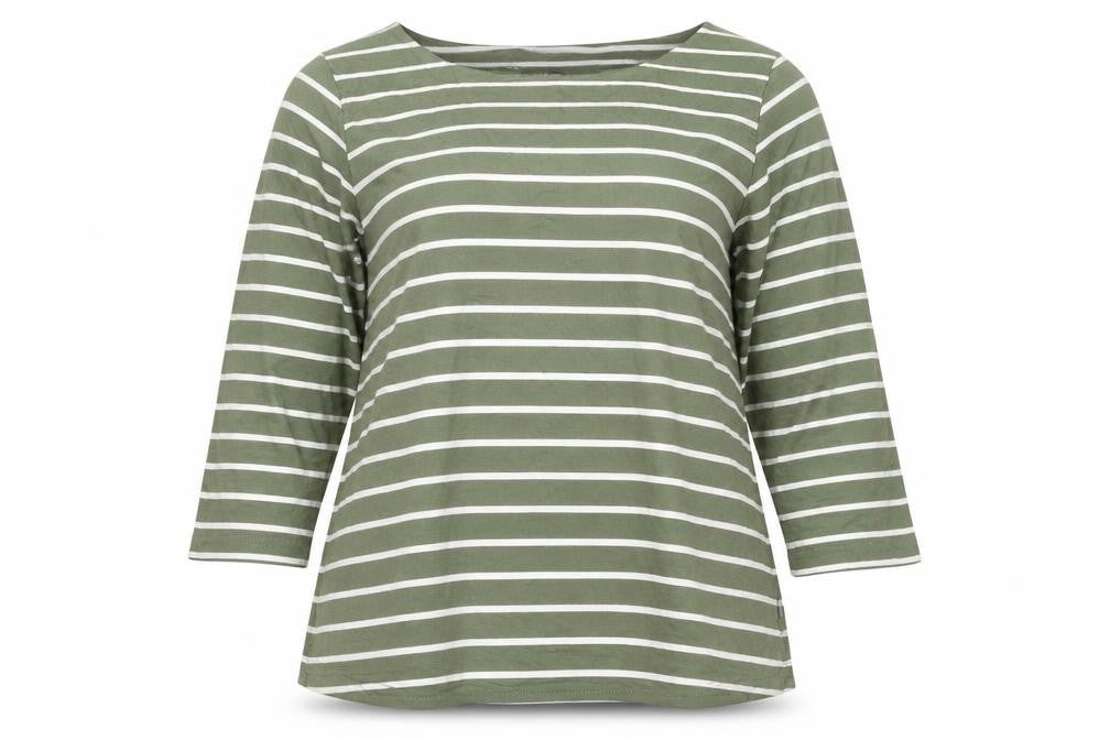 Regatta Women’s Green Striped 3/4 Sleeve Cotton T-Shirt L