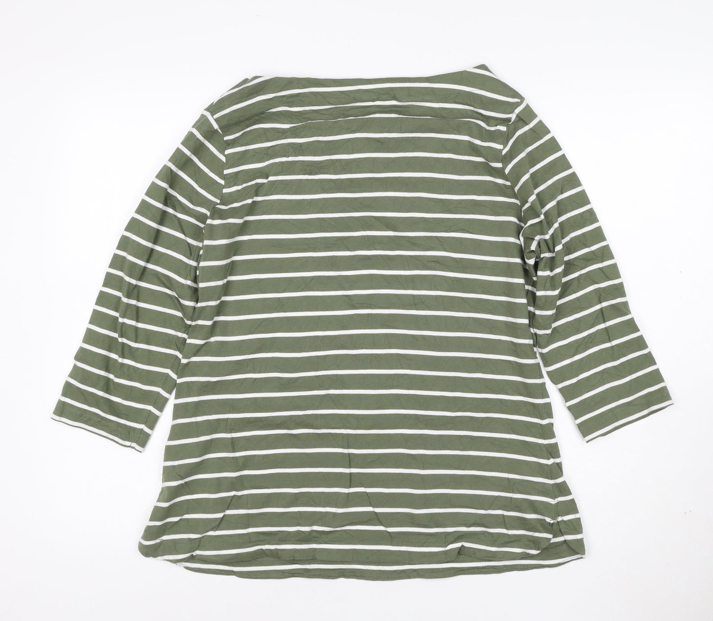 Regatta Women’s Green Striped 3/4 Sleeve Cotton T-Shirt L