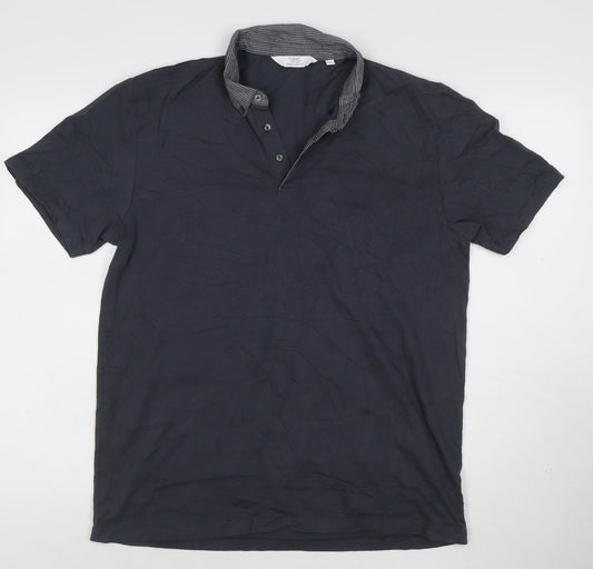 Next Men's Blue Regular Fit Cotton Polo Shirt L