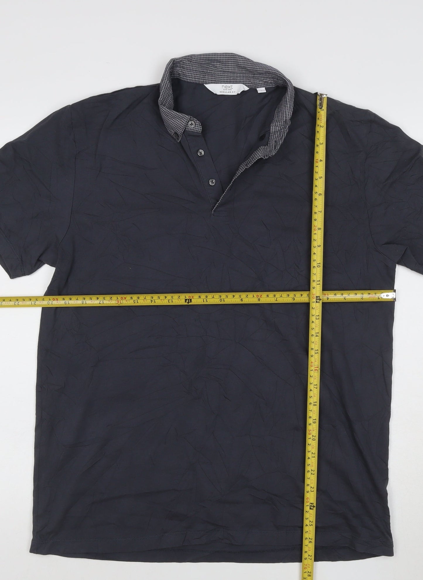 Next Men's Blue Regular Fit Cotton Polo Shirt L