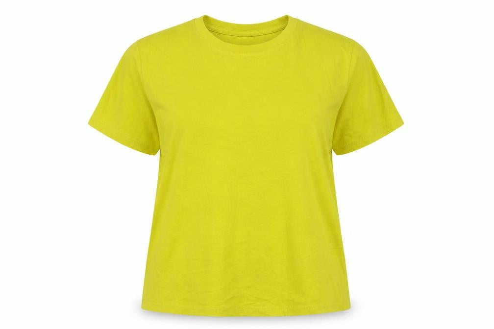 Topshop Women’s Yellow Cotton Crew Neck Short Sleeve T-Shirt Size 10