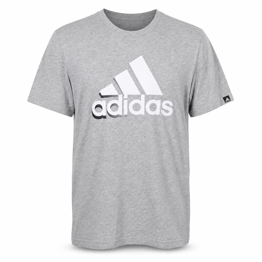 Adidas Men's Grey Crew Neck Short Sleeve Graphic T-Shirt Size M