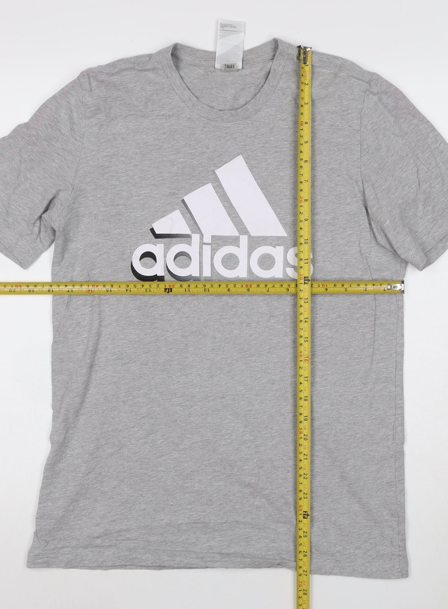 Adidas Men's Grey Crew Neck Short Sleeve Graphic T-Shirt Size M