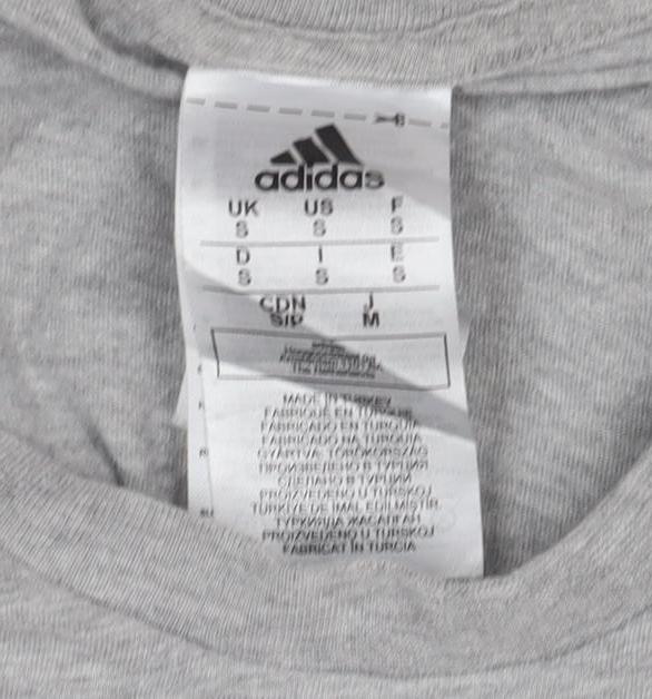 Adidas Men's Grey Crew Neck Short Sleeve Graphic T-Shirt Size M