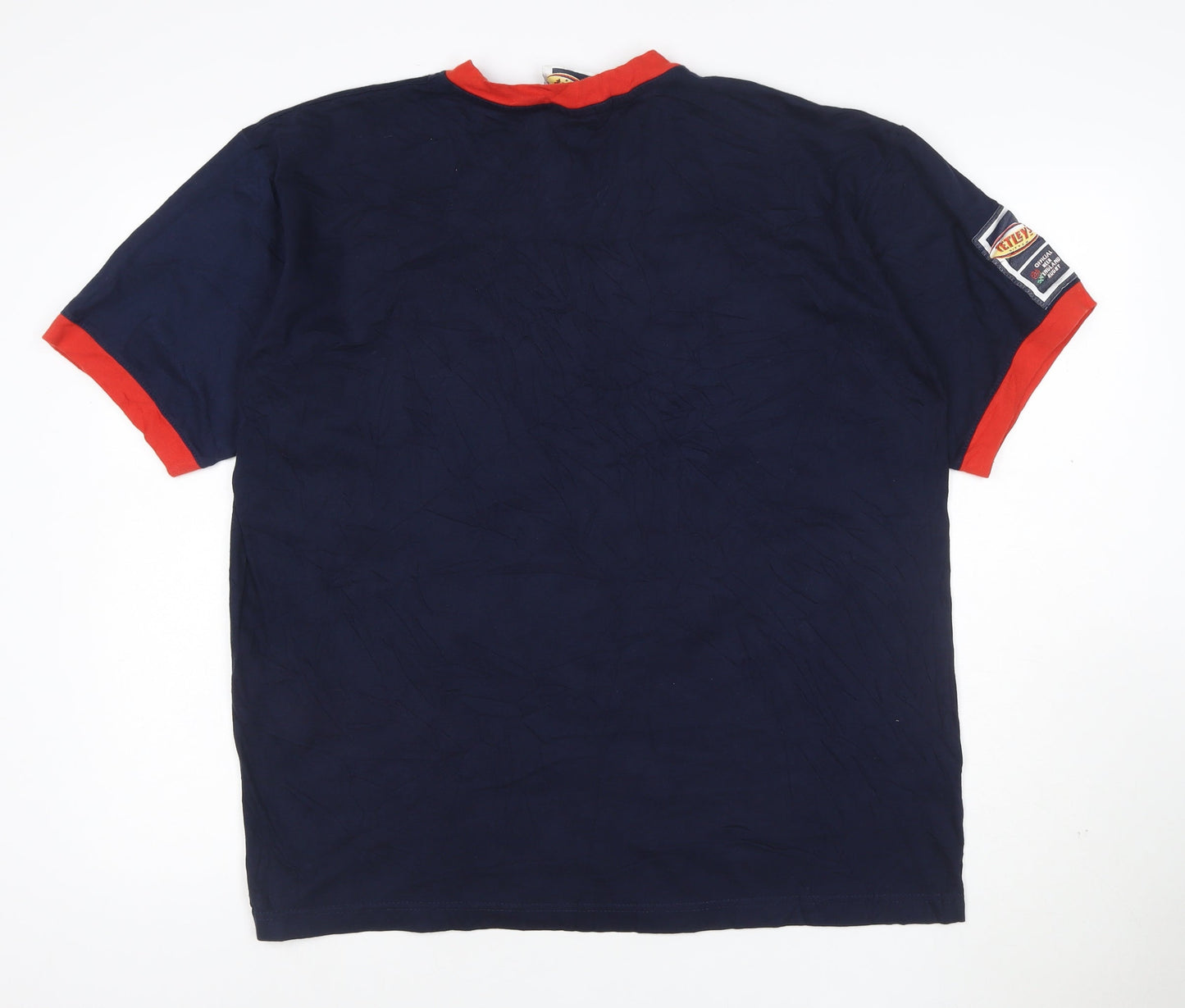Tetley's Official England Rugby Navy V-Neck Men's T-Shirt One Size