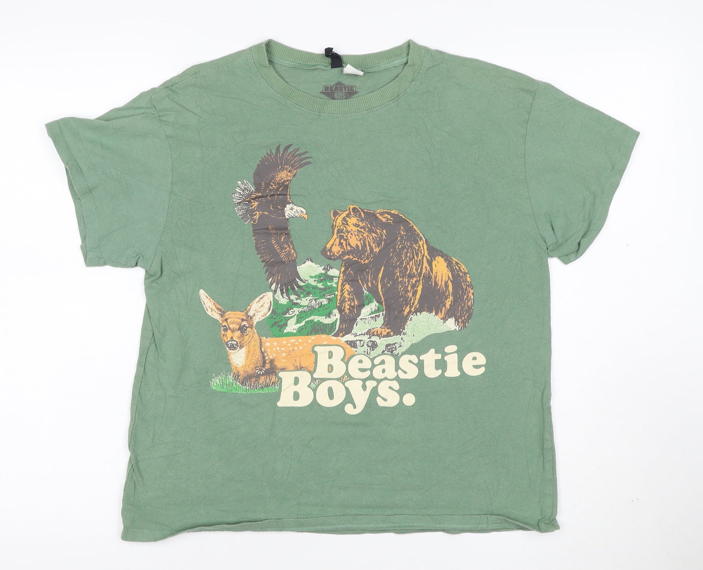 H&M Divided Women’s Green Beastie Boys Graphic Cotton T-Shirt S