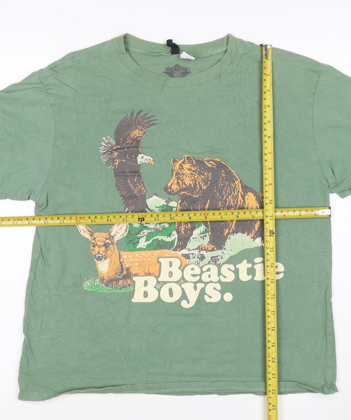 H&M Divided Women’s Green Beastie Boys Graphic Cotton T-Shirt S
