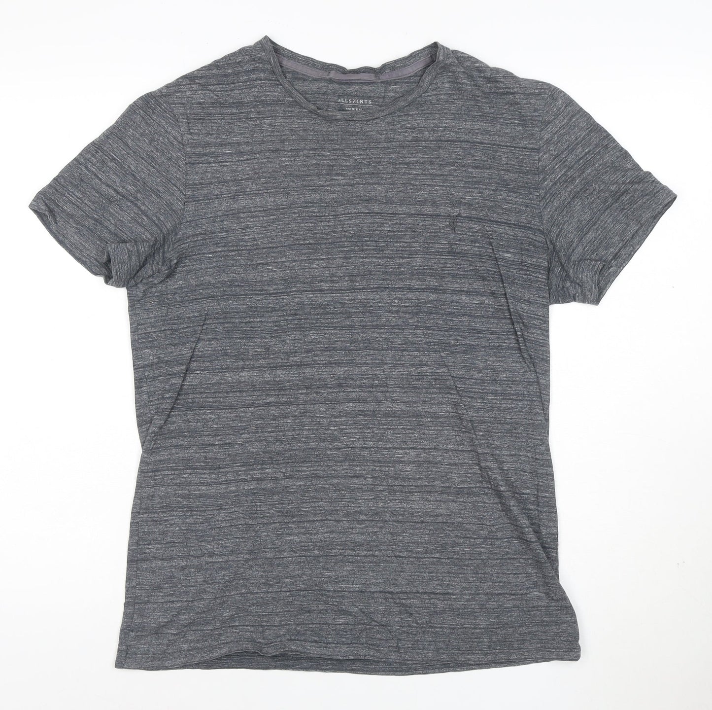 AllSaints Men's Grey Crew Neck Short Sleeve T-Shirt Medium